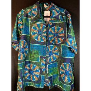 VINTAGE 50’s Hawaiian tiki shirt.‎ “Barefoot Paradise”